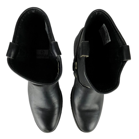 DOUBLE H BOOT CO. LADIES HARNESS 5026 ALMOND TOE SHORT LEATHER MOTORCYCLE BOOTS - Picture 4 of 14